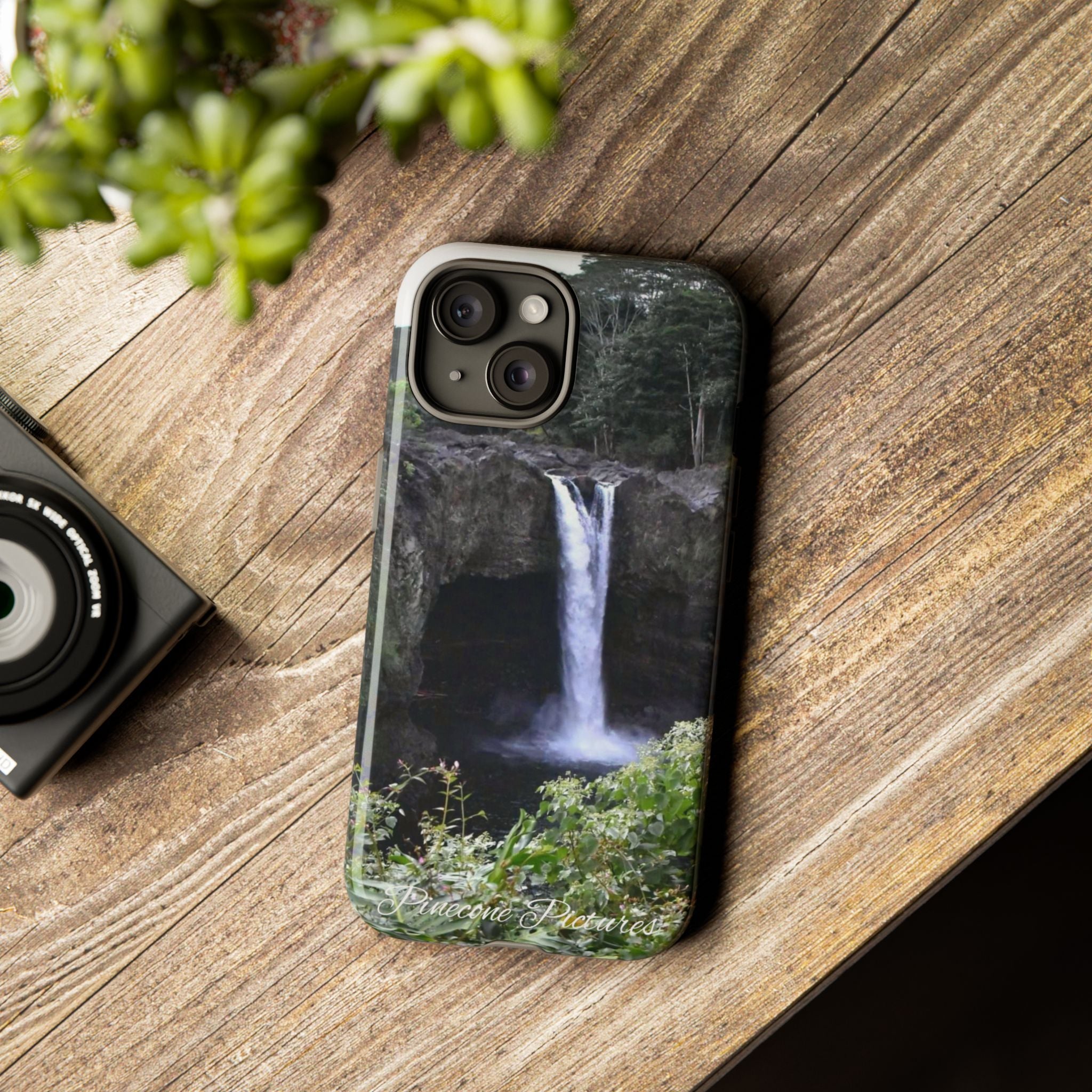 Waterfall Photo Phone Case - Scenic Nature Phone Case with 'Pinecone Pictures' Signature