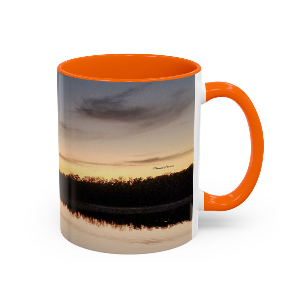 Sunset Lake Accent Coffee Mug — Scenic Reflection 11/15oz