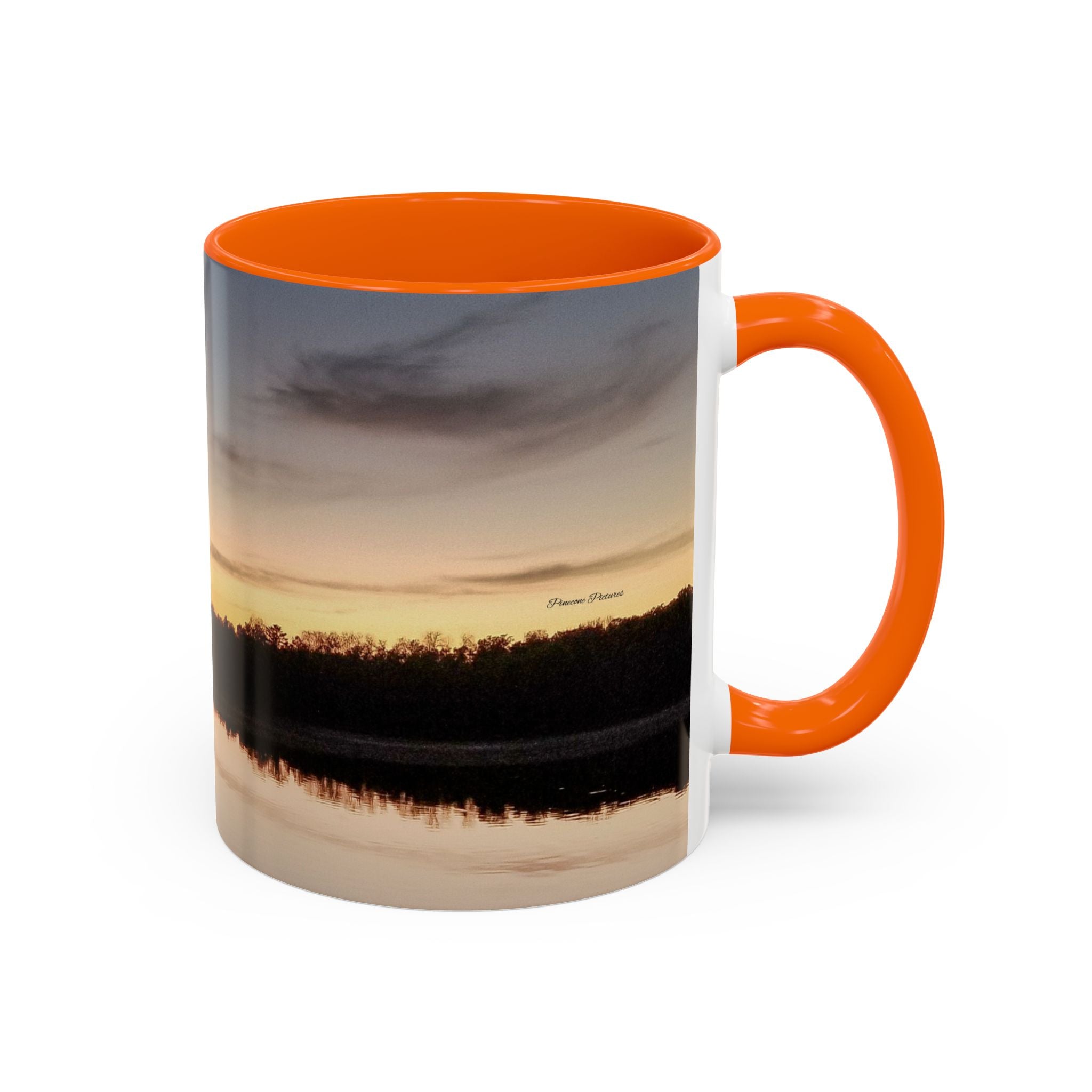 Sunset Lake Accent Coffee Mug — Scenic Reflection 11/15oz
