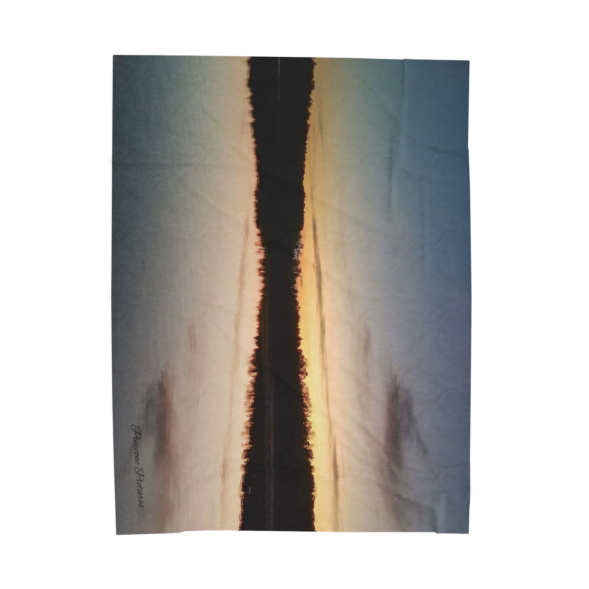 Sunset Reflection Velveteen Plush Blanket — Cozy Lake Scenery Throw
