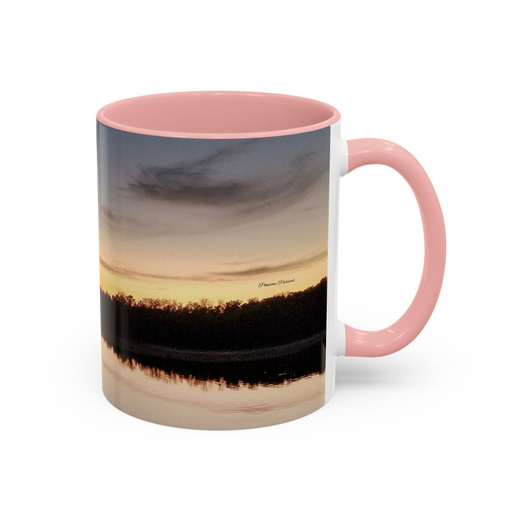Sunset Lake Accent Coffee Mug — Scenic Reflection 11/15oz