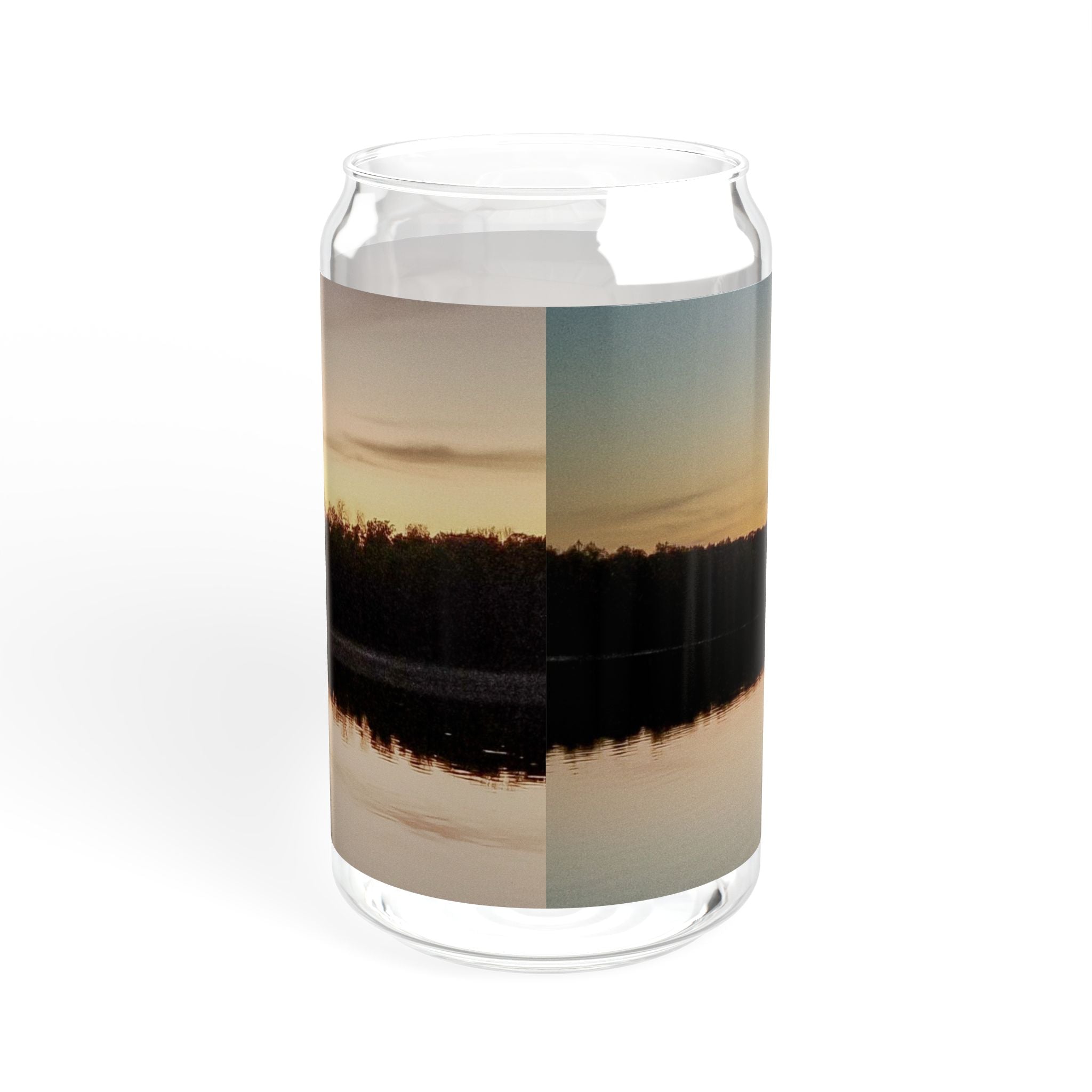 16oz Lakeside Sunset Sipper Glass with Straw