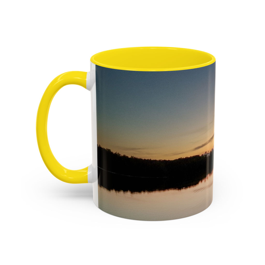 Sunset Lake Accent Coffee Mug — Scenic Reflection 11/15oz