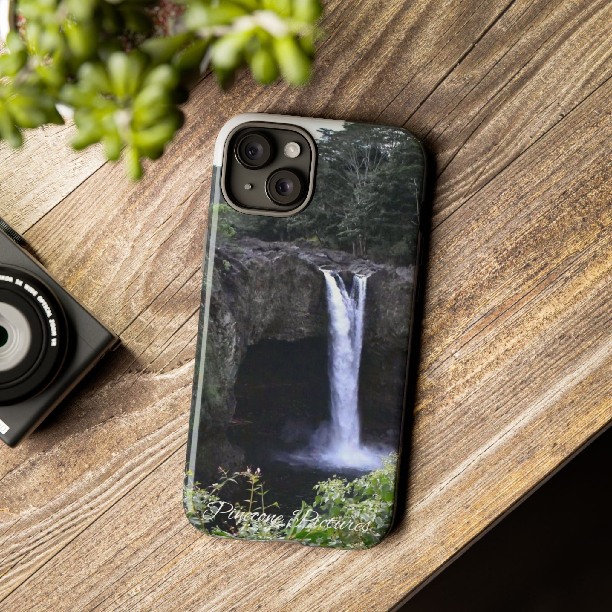 Waterfall Photo Phone Case - Scenic Nature Phone Case with 'Pinecone Pictures' Signature