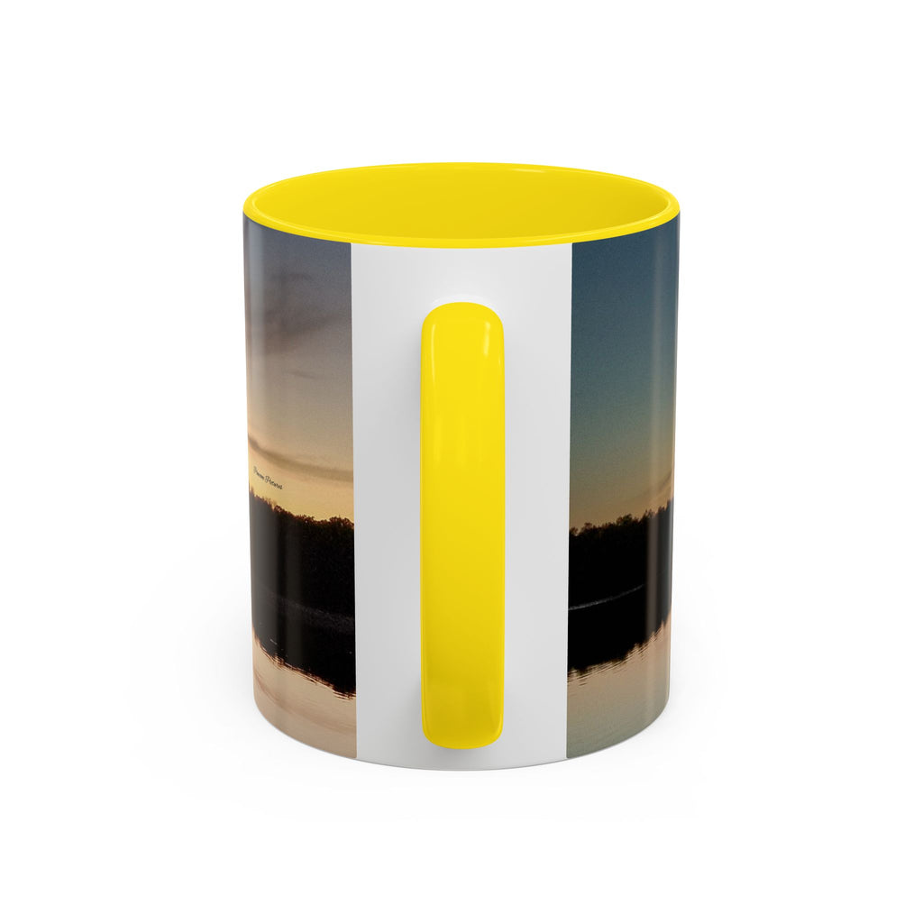 Sunset Lake Accent Coffee Mug — Scenic Reflection 11/15oz